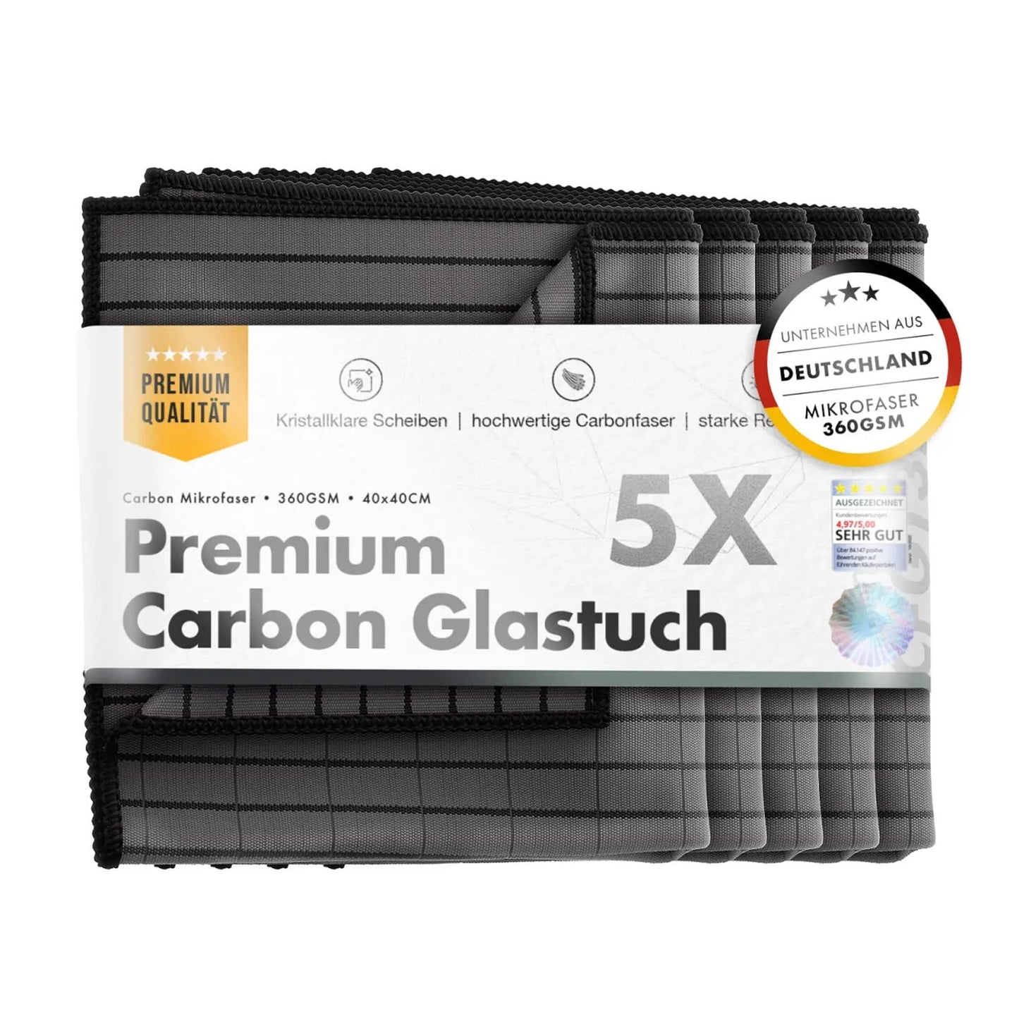 chemicalworkz Carbon Fiber Glass Towel 40x40 5 kom 360 GSM