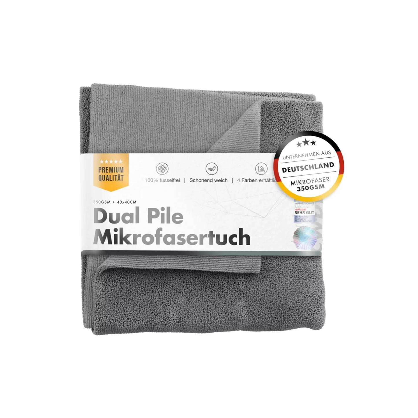 chemicalworkz krpa od mikrovlakana Dual Pile 40 × 40 cm 350 GSM siva