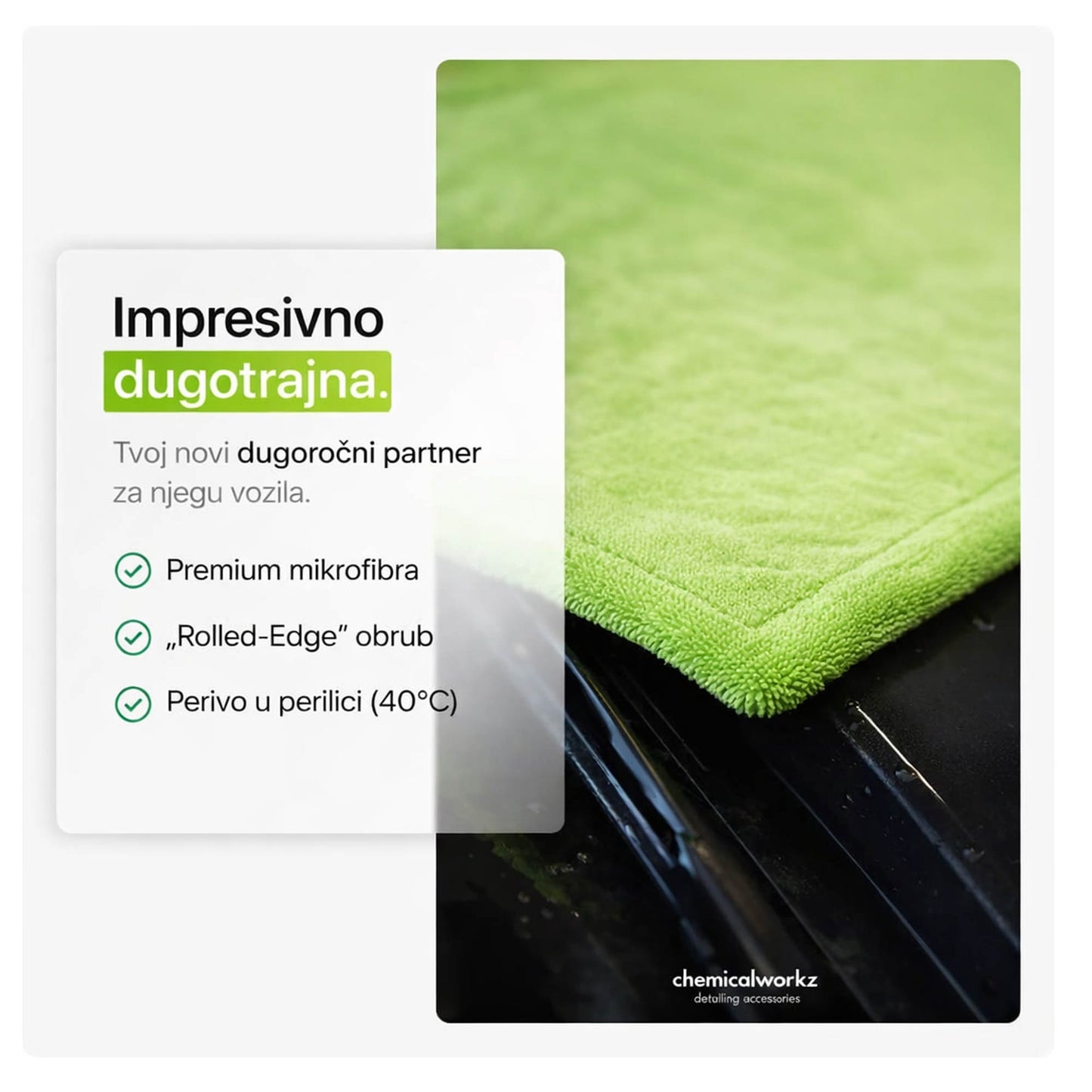 chemicalworkz Twist Loop ručnik za sušenje 80x50 1400 GSM dugotrajan