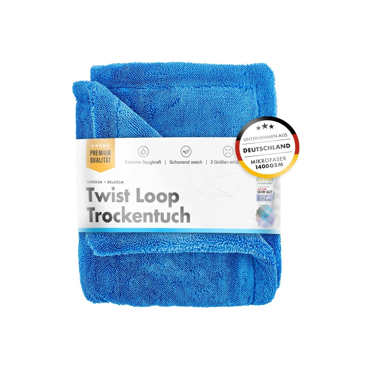 chemicalworkz Twist Loop ručnik za sušenje 80x50 1400 GSM plava