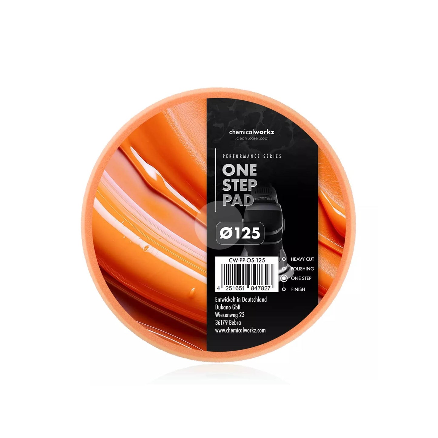 chemicalworkz One Step Performance Pad – narančasta spužva za poliranje 125mm