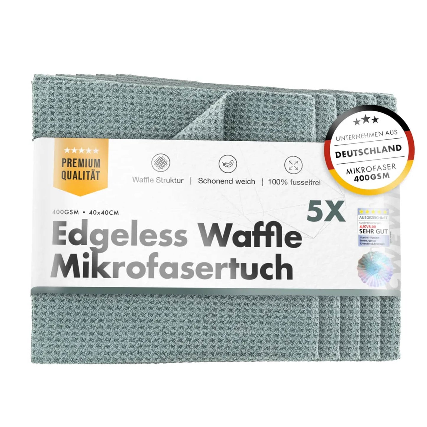 chemicalworkz Edgeless Waffle Towel 400GSM 40x40 cm 5 kom