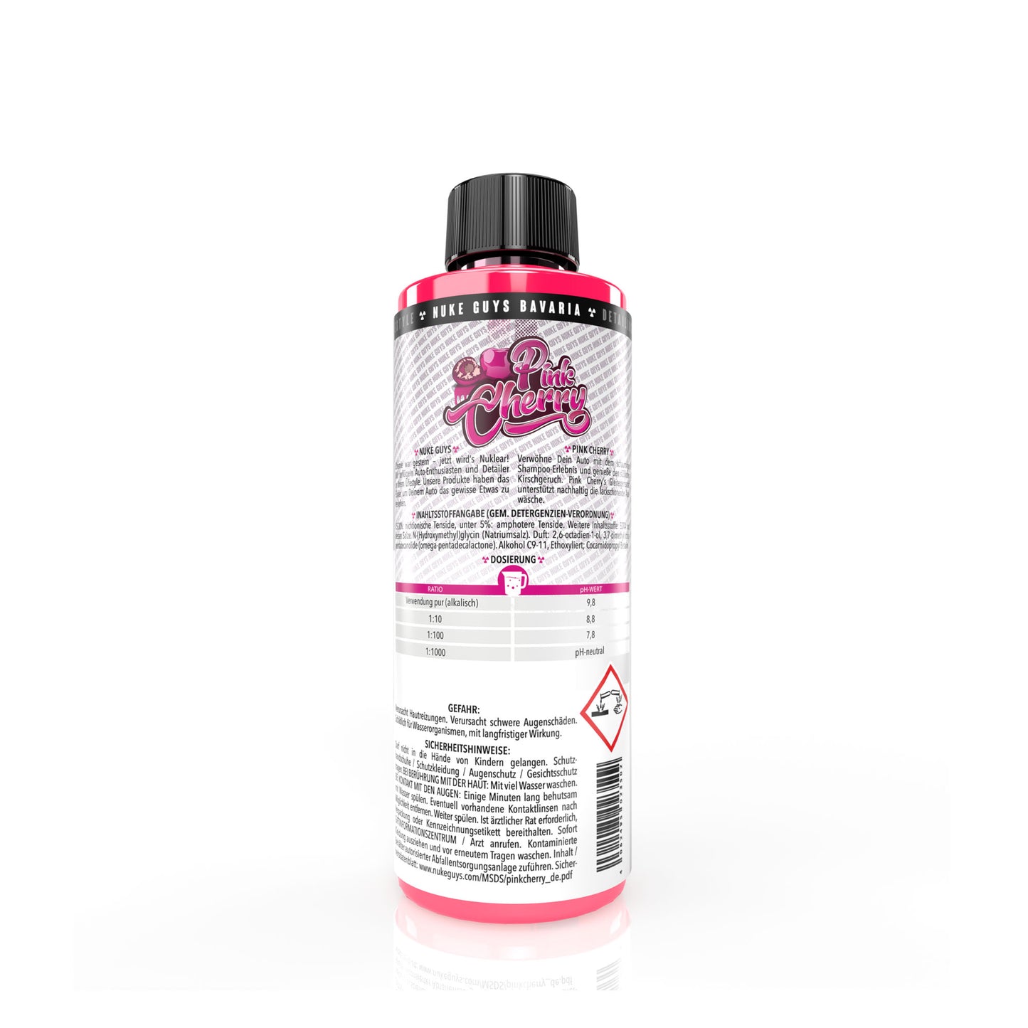 Nuke Guys auto šampon Pink Cherry – 500 ml stražnja strana boce