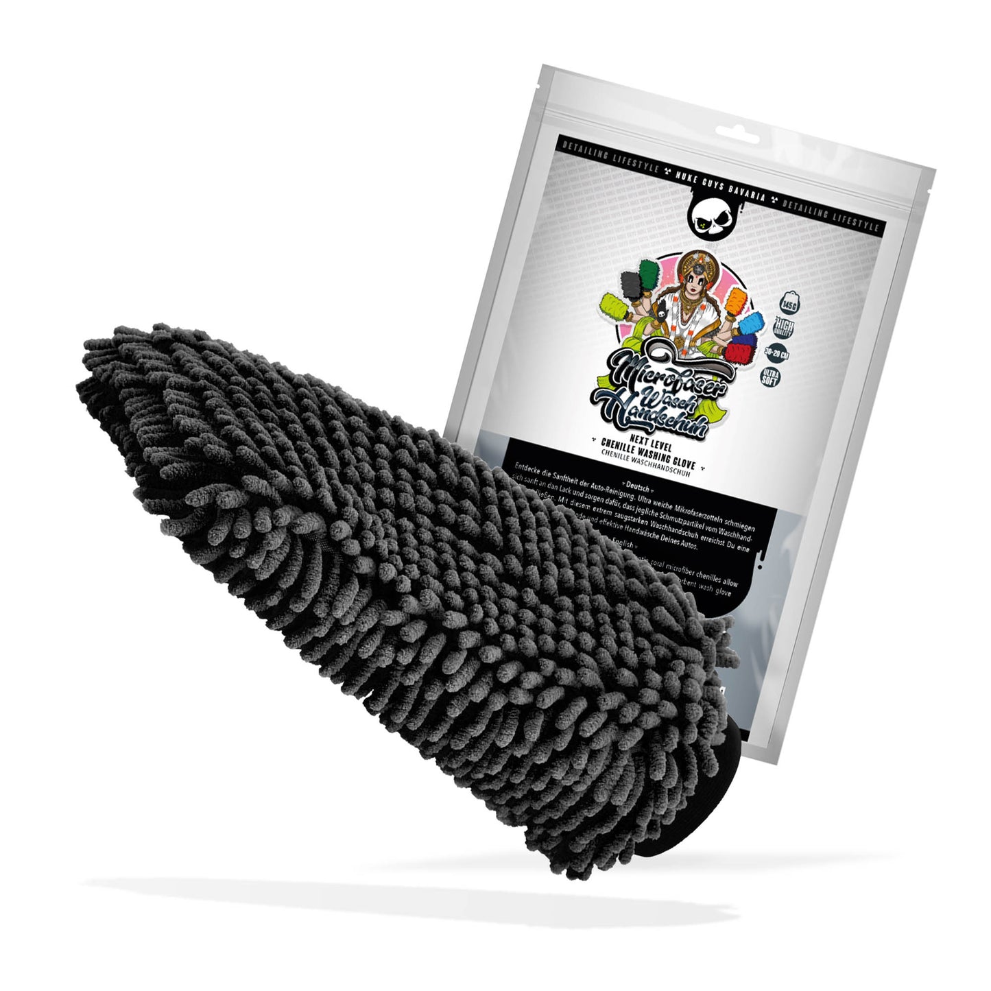Nuke Guys rukavica za pranje Chenille – crna – XL